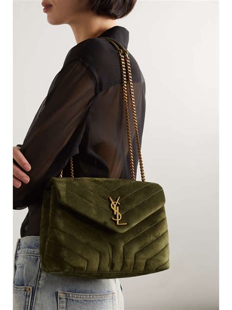 army green ysl bag|YSL green suede bag.